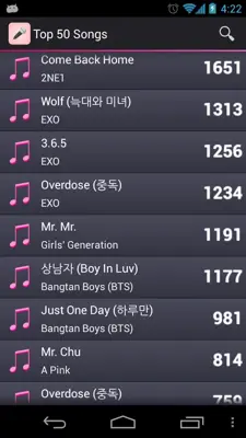 K-pop Lyrics android App screenshot 1